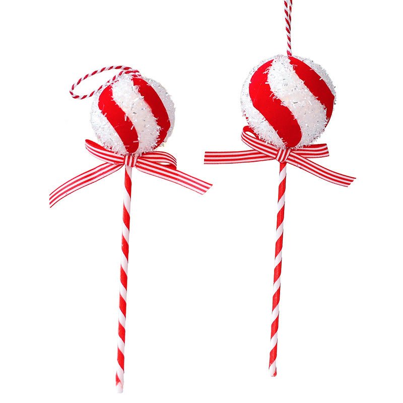 Santa Yuen New Red and White Decorative Foam Candy Cane Lollipop Ornament Christmas Decoration Christmas Tree Decoration