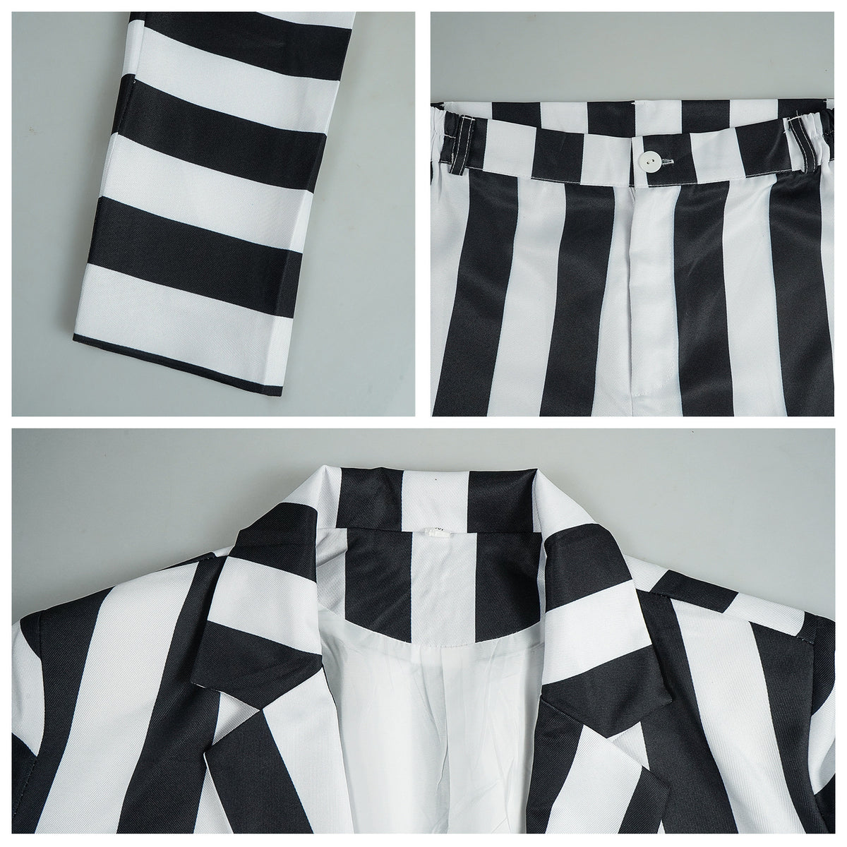 Halloween Beetlejuice Michael Keaton Costume Cosplay Suit Performance Outfit