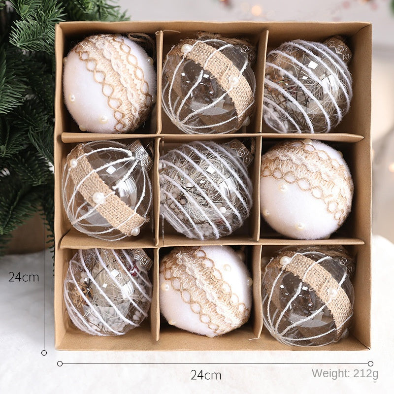 Christmas Tree Decorative Transparent Ball Ornament Hanging Decoration with Pendant Accessory