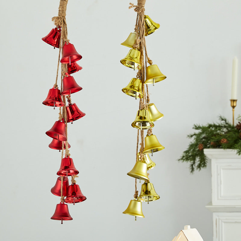 Christmas Atmosphere Decoration Iron Bell Hanging Ornament Christmas Tree Decor Wind Chime Hanging Decor Scene Decoration Pendant