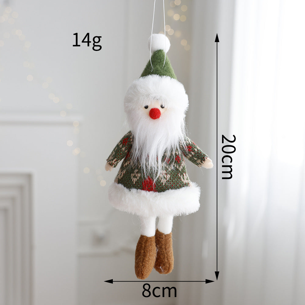 Christmas Decoration Fabric Doll Small Doll Pendant Plush Elk Santa Claus Snowman Christmas Tree Decoration
