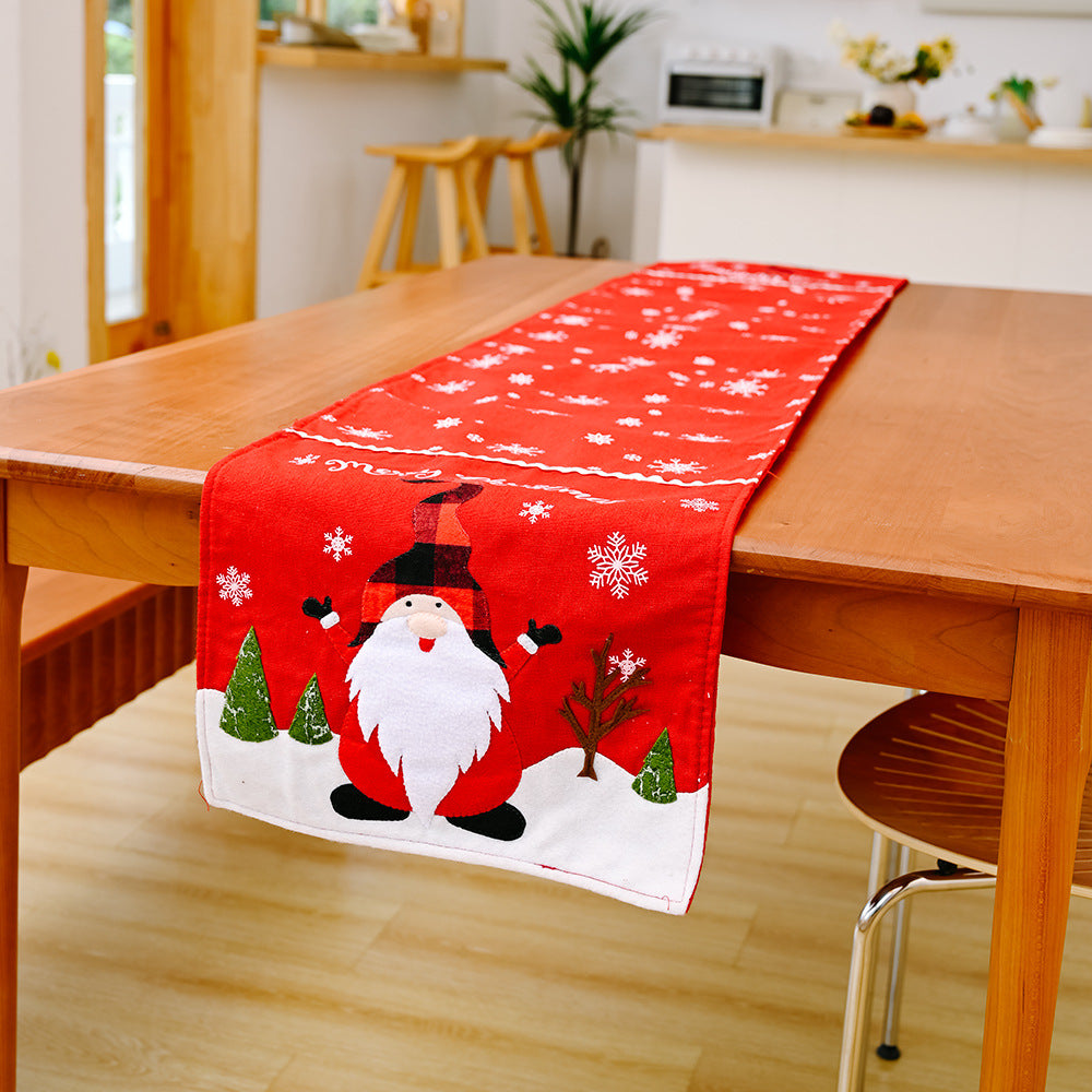 Christmas Decoration Faceless Elderly Table Flag Snowflake Tablecloth Creative European Christmas Tea Table Decoration Meal Mat