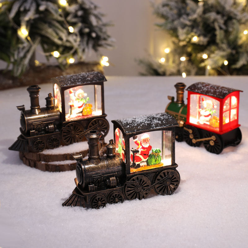 Christmas European Vintage Locomotive LED Warm Light Decoration