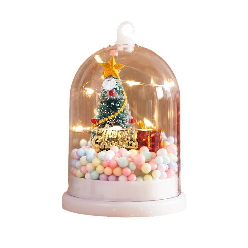Christmas Decorations Children's Glowing Tree Silver Flower Gift Night Light Desktop Christmas Tree Snow Scene Decoration