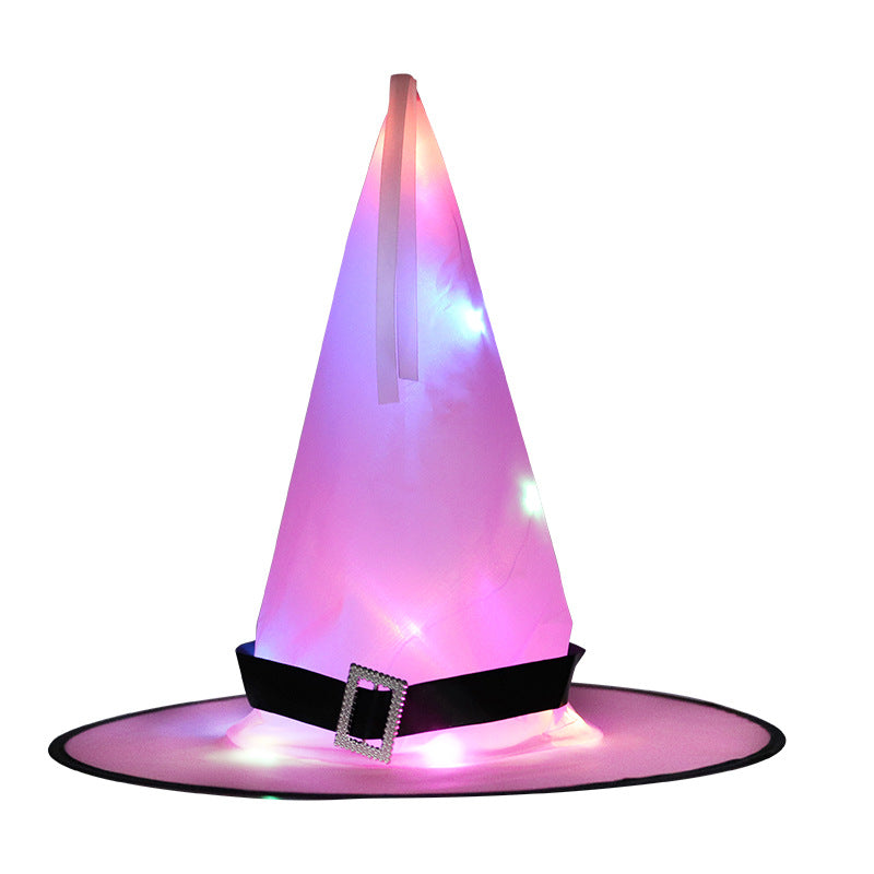 Halloween Hat Halloween Party Decoration Props LED Light Witch Hat Wizard Witch Hat Wizard Hat