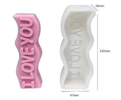 English Letters Christmas Candle Silicone Mold DIY Handmade Art Gypsum Soap Baby Birthday Cake Decoration Valentine's Day Gifts
