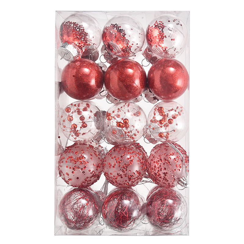 6cm30PCSpet Transparent Christmas Ball Set, Christmas Tree Pendant, Festival Window Decoration Prop