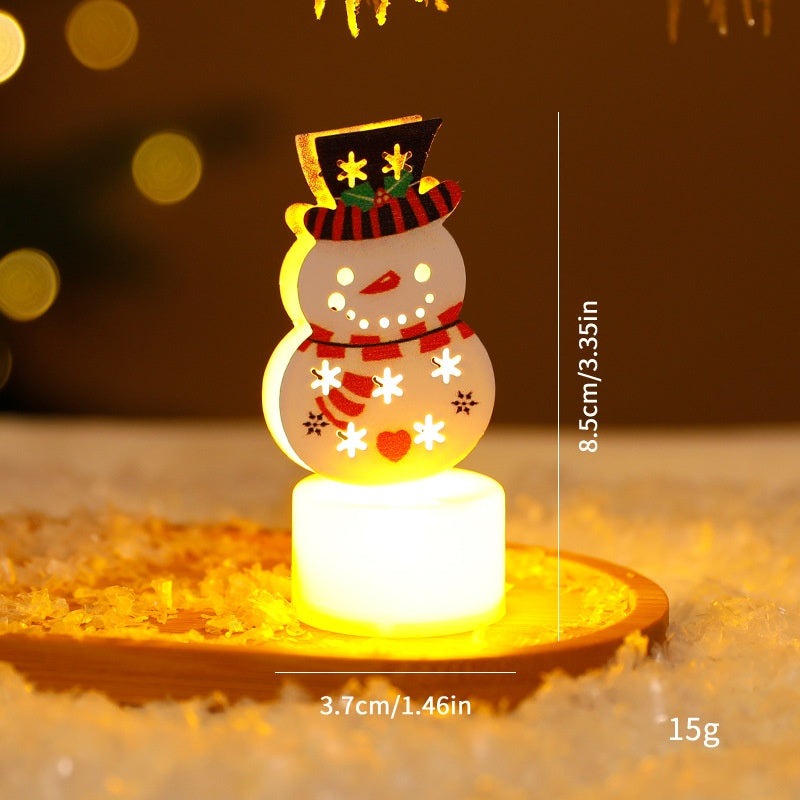 LED Electronic Candle Light Christmas Tree Santa Claus Snowman Creative Candle Night Light Decorative Ornament