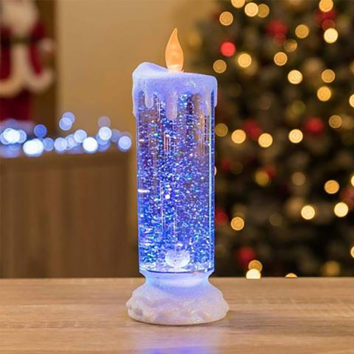 Rotating Color Changing Glitter LED Romantic Crystal Candle