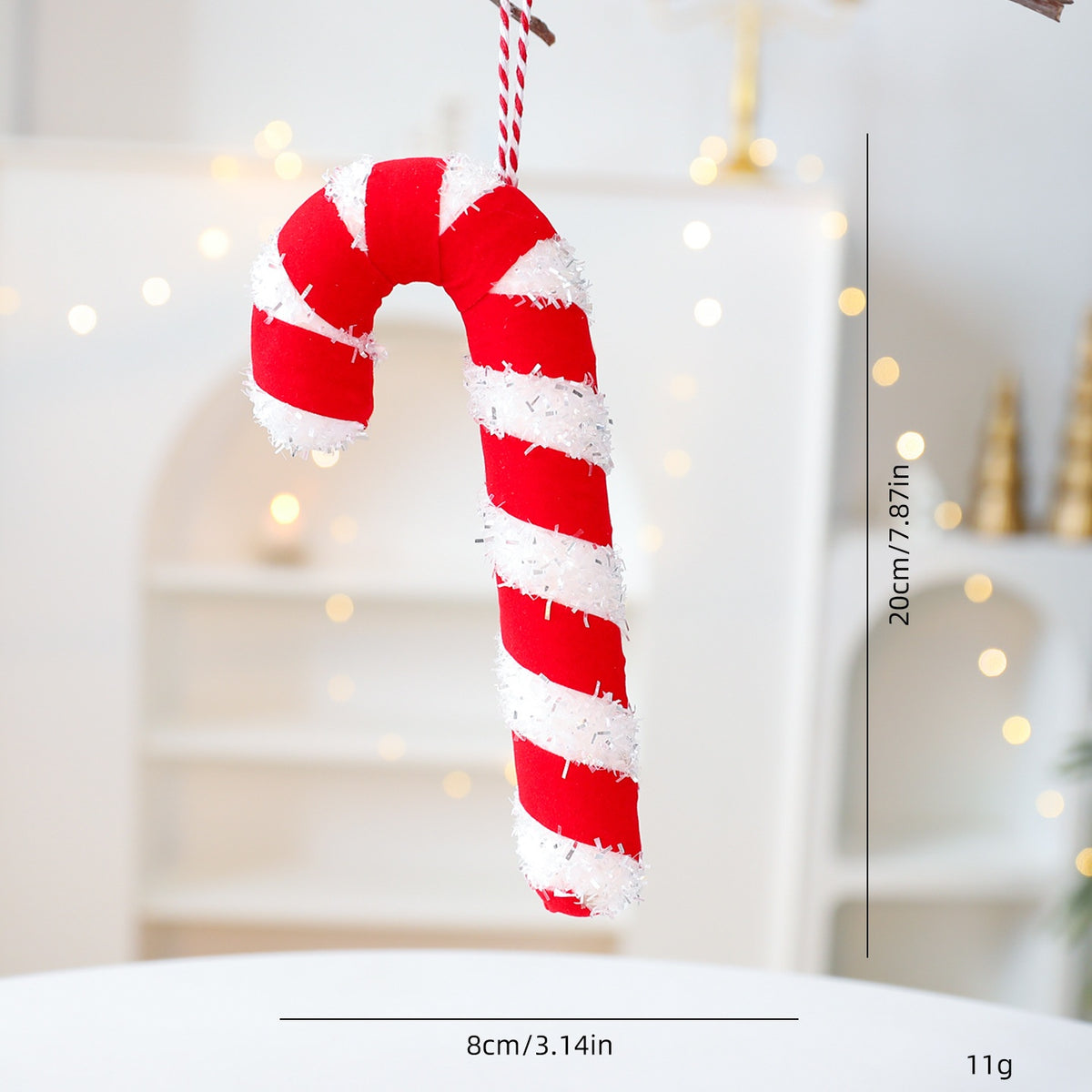 Santa Yuen New Red and White Decorative Foam Candy Cane Lollipop Ornament Christmas Decoration Christmas Tree Decoration