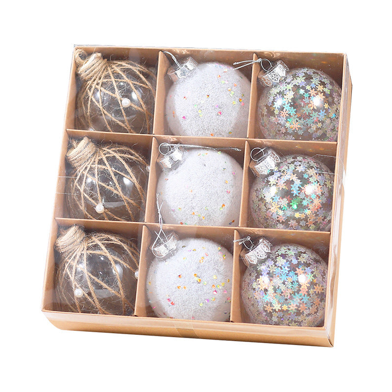 New Christmas Ball 8CM Painted Ball Christmas Tree Decoration Hanging Ornament Scene Decoration Christmas Decorative Small Hanging