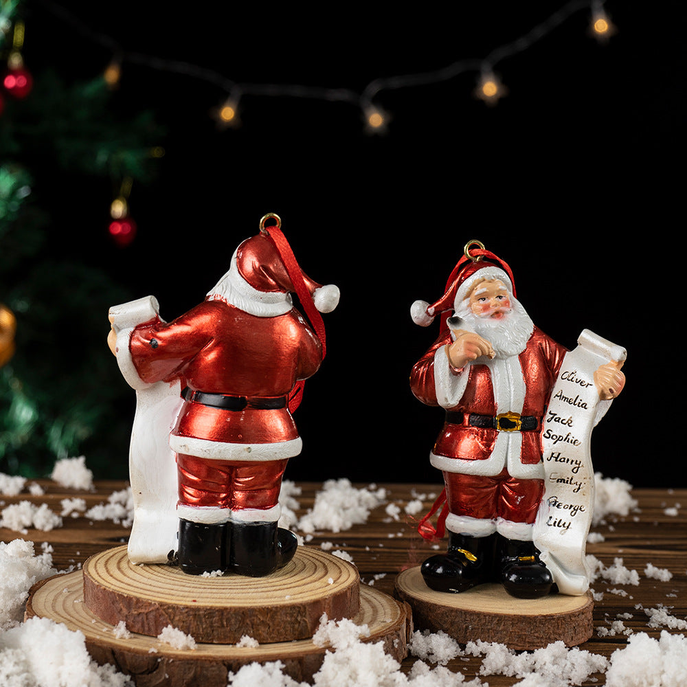 Santa Claus Christmas Pendant Home Christmas Tree Ornament Gift Decoration Resin Ornament