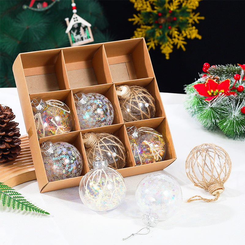New Christmas Ball 8CM Painted Ball Christmas Tree Decoration Hanging Ornament Scene Decoration Christmas Decorative Small Hanging