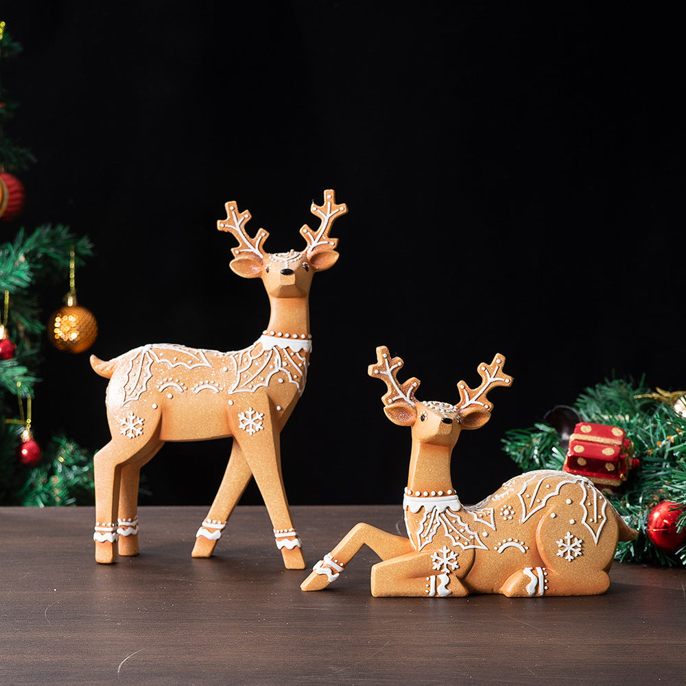 Christmas Deer Resin Ornament Furniture Decoration Craft Christmas Decor