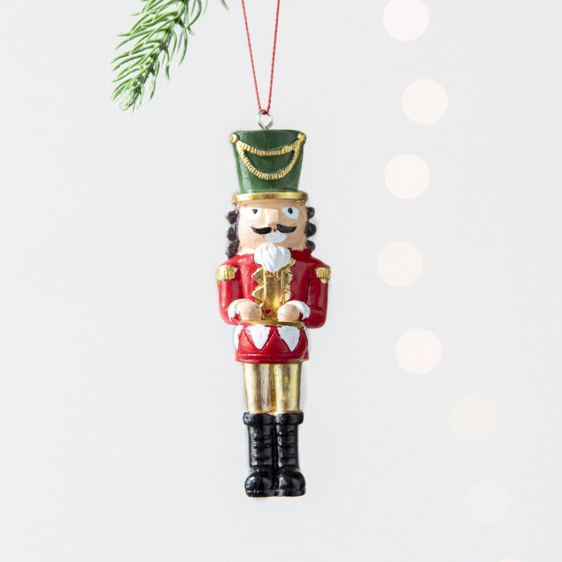Christmas Walnut Box Resin Pendant Christmas Tree Accessories Decoration Soldier Shaped Pendant