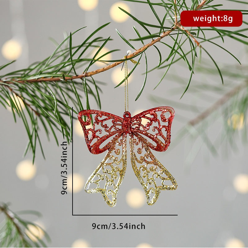 New Christmas Decoration Glitter Acrylic Pendant Transparent Powder Snowflake Charm for Christmas Tree Decoration