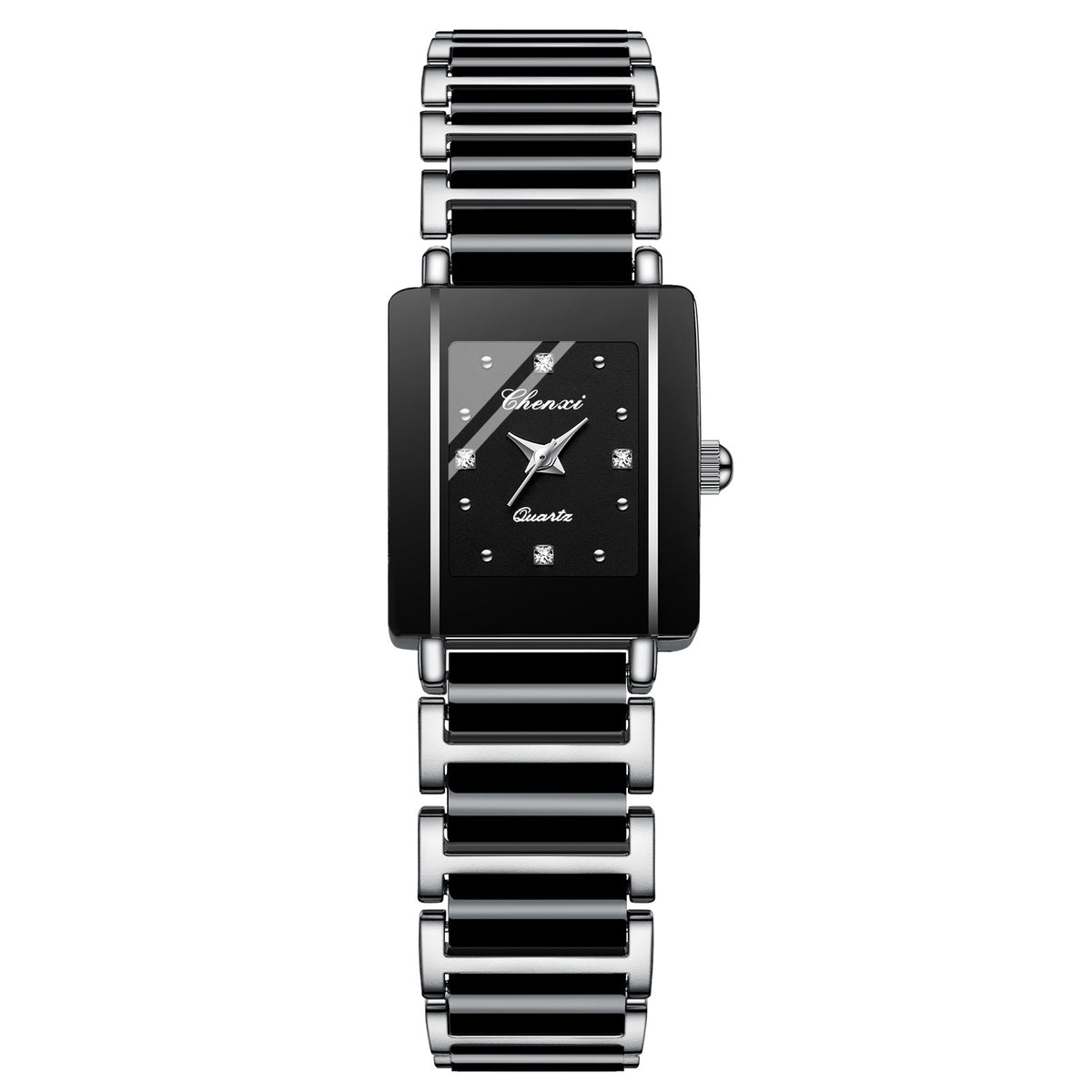 Square Couple Watch for Women and Men Ceramic Quartz Watch