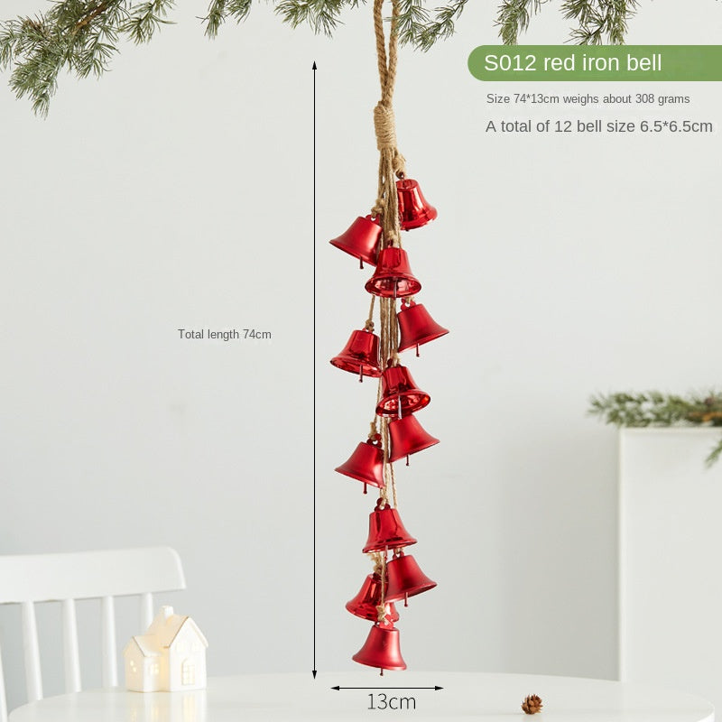 Christmas Atmosphere Decoration Iron Bell Hanging Ornament Christmas Tree Decor Wind Chime Hanging Decor Scene Decoration Pendant