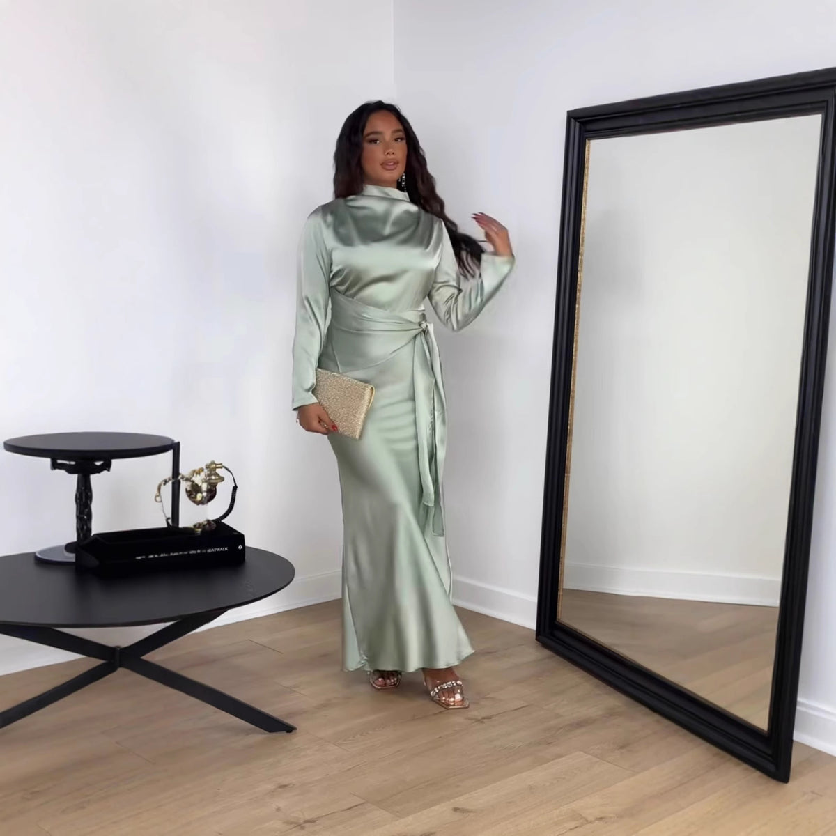Women's Bodycon Satin Evening Dress