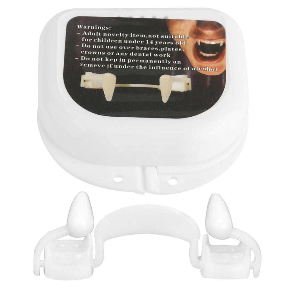 New Retractable Vampire Teeth Dentures Zombie Teeth Silicone Dentures Halloween Decoration Horror Vampire Party Props Decoration