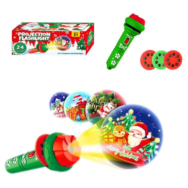 Christmas projection flashlight toy Christmas luminous toy Christmas