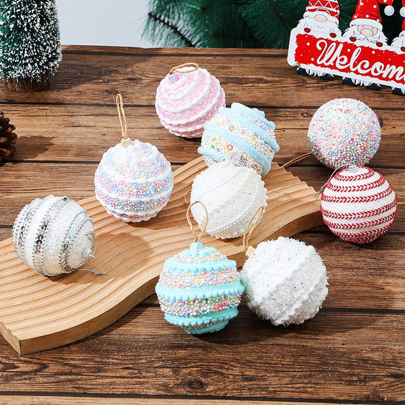 Christmas Ball Ornament Set 3PC Christmas Tree Decoration Colorful Balls Hanging Decor 8cm Holiday Decoration Ball