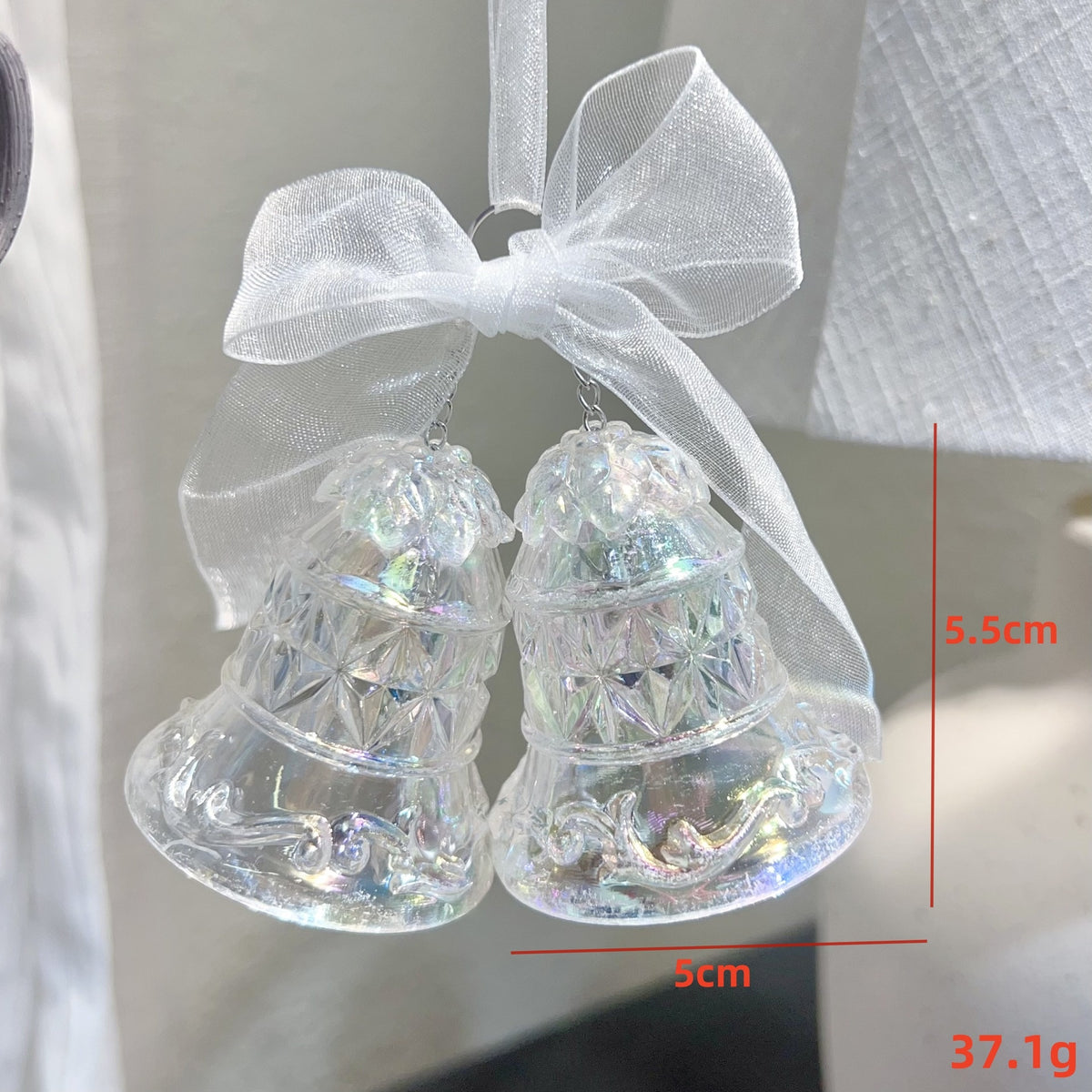 Christmas Tree Decoration Transparent Acrylic Colorful Bell Butterfly Shape Ornament