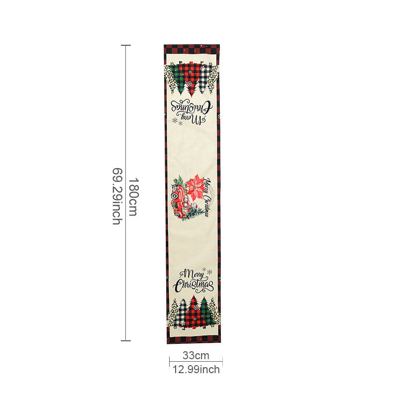 Christmas Decoration Linen Table Flag Christmas Creative Christmas Tree Wreath Printed Table Wallpaper Decoration