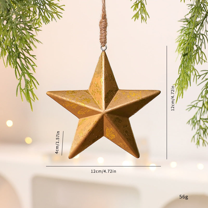 Christmas Wooden Acorn Star Tree Ornament Holiday Decoration Window Hanging