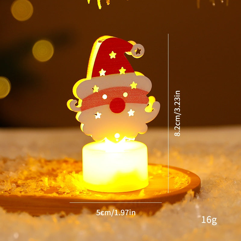 LED Electronic Candle Light Christmas Tree Santa Claus Snowman Creative Candle Night Light Decorative Ornament