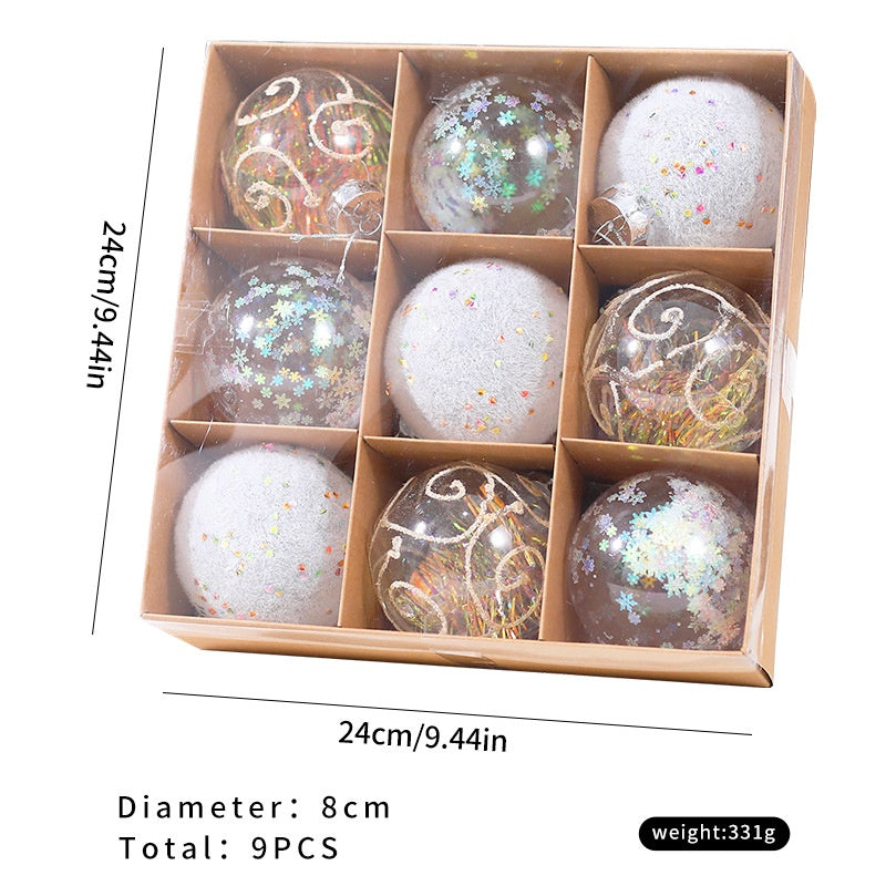 New Christmas Ball 8CM Painted Ball Christmas Tree Decoration Hanging Ornament Scene Decoration Christmas Decorative Small Hanging
