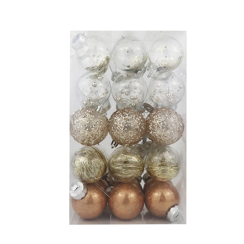 6cm30PCSpet Transparent Christmas Ball Set, Christmas Tree Pendant, Festival Window Decoration Prop