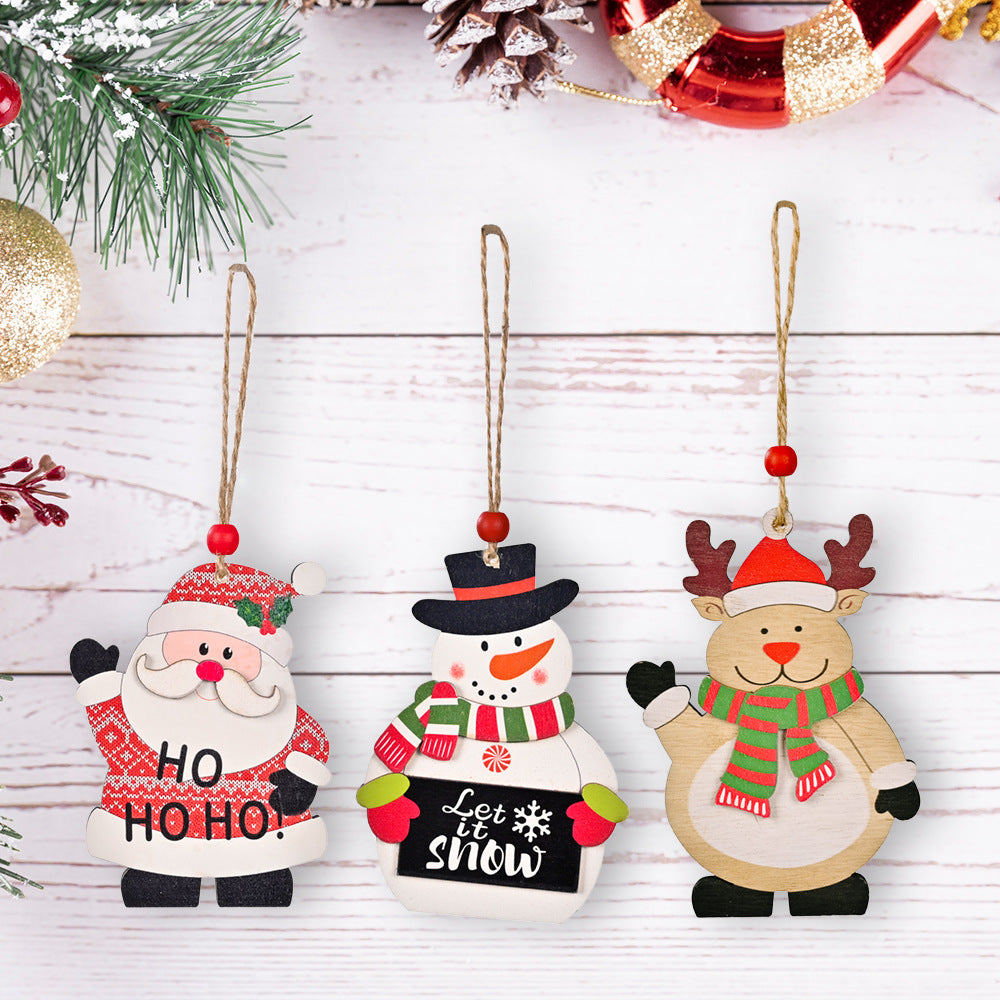 Christmas tree decoration, Christmas prints, wooden pendants, Christmas tree hanging decorations, home furnishings, shopping mall atmosphere decoration