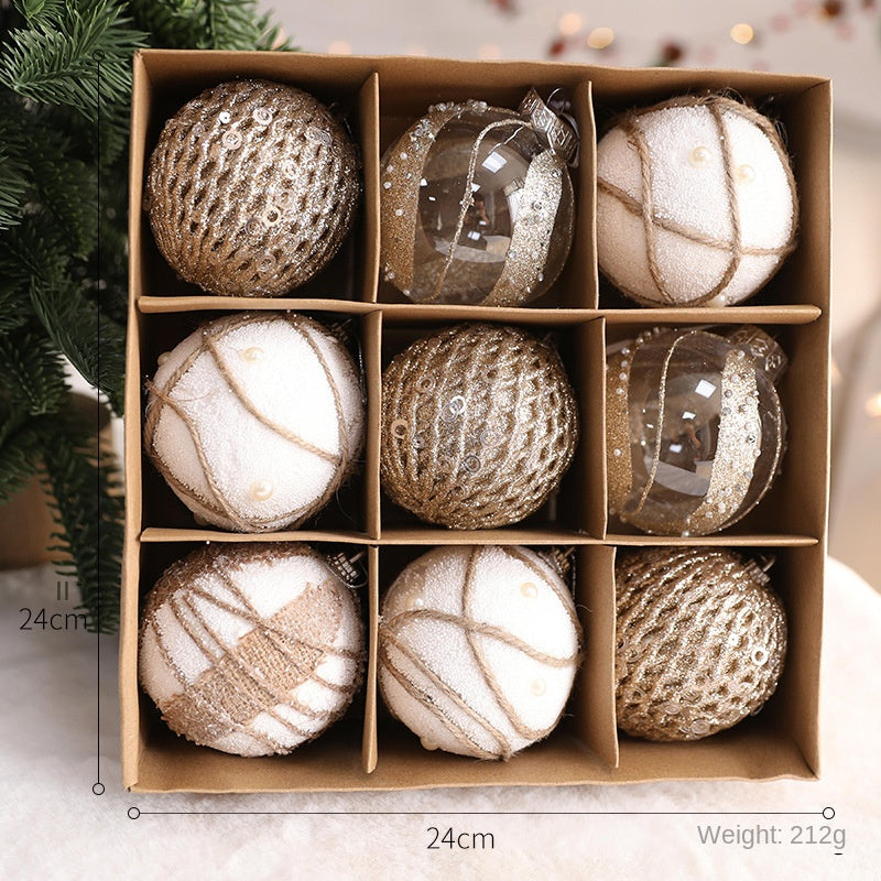 Christmas Tree Decorative Transparent Ball Ornament Hanging Decoration with Pendant Accessory