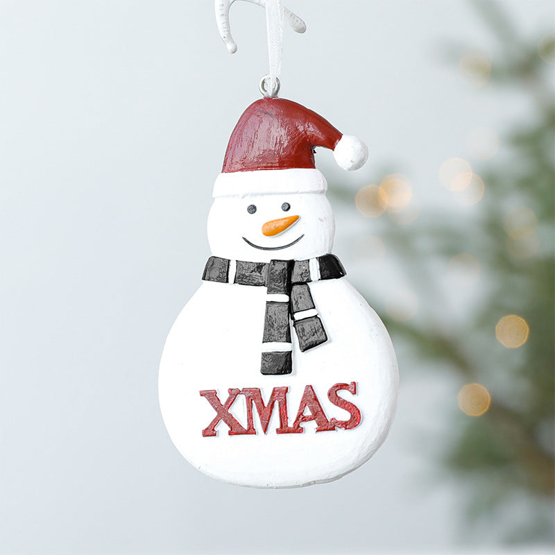 Christmas Decoration Decoration Santa Claus Snowman Christmas Tree Resin Small Pendant Pendant