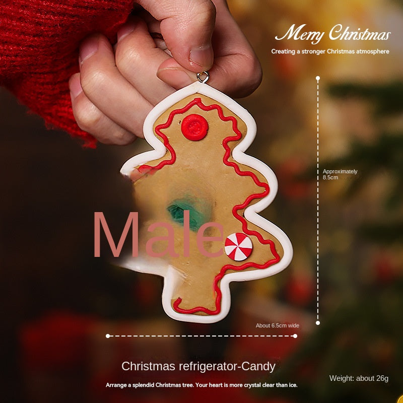 Christmas Decorations Christmas Gingerbread Man Atmosphere Decoration Christmas Tree Vintage Cute Resin Magnetic Fridge Sticker