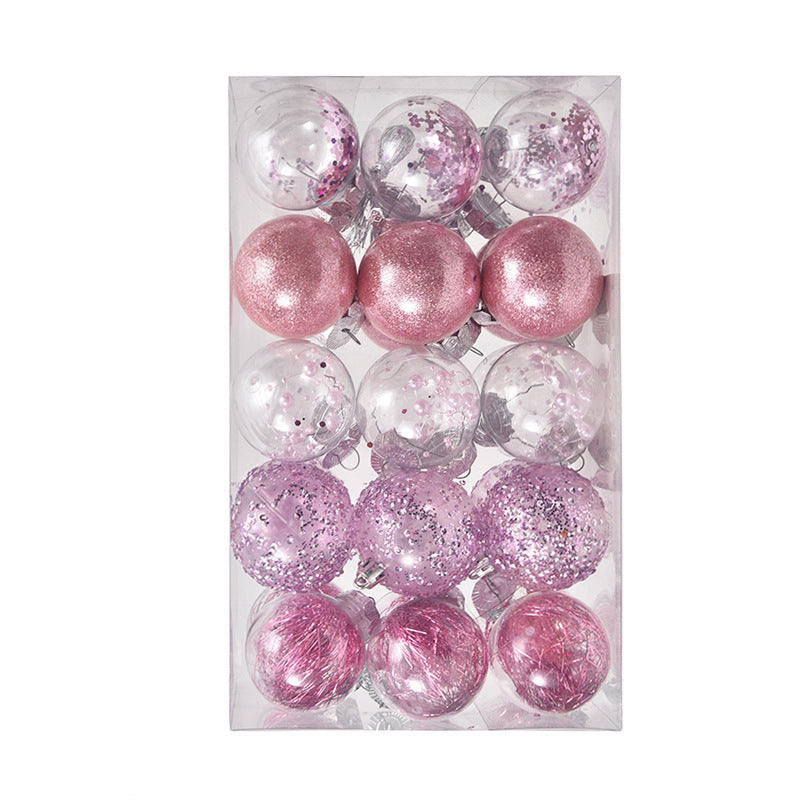 6cm30PCSpet Transparent Christmas Ball Set, Christmas Tree Pendant, Festival Window Decoration Prop