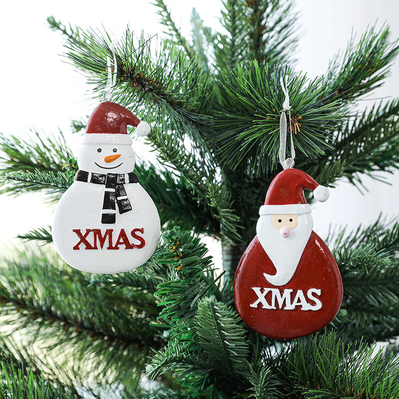 Christmas Decoration Decoration Santa Claus Snowman Christmas Tree Resin Small Pendant Pendant