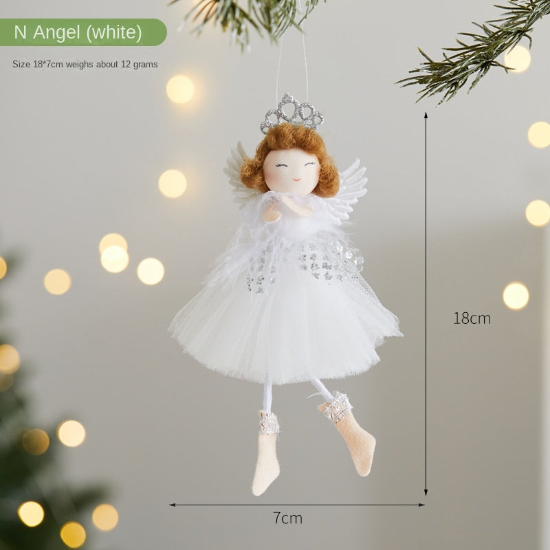 Christmas Angel Girl Ornament Christmas Tree Decoration Cute Doll Hanging Ornament Festival Scene Atmosphere Decoration Hanging Decor