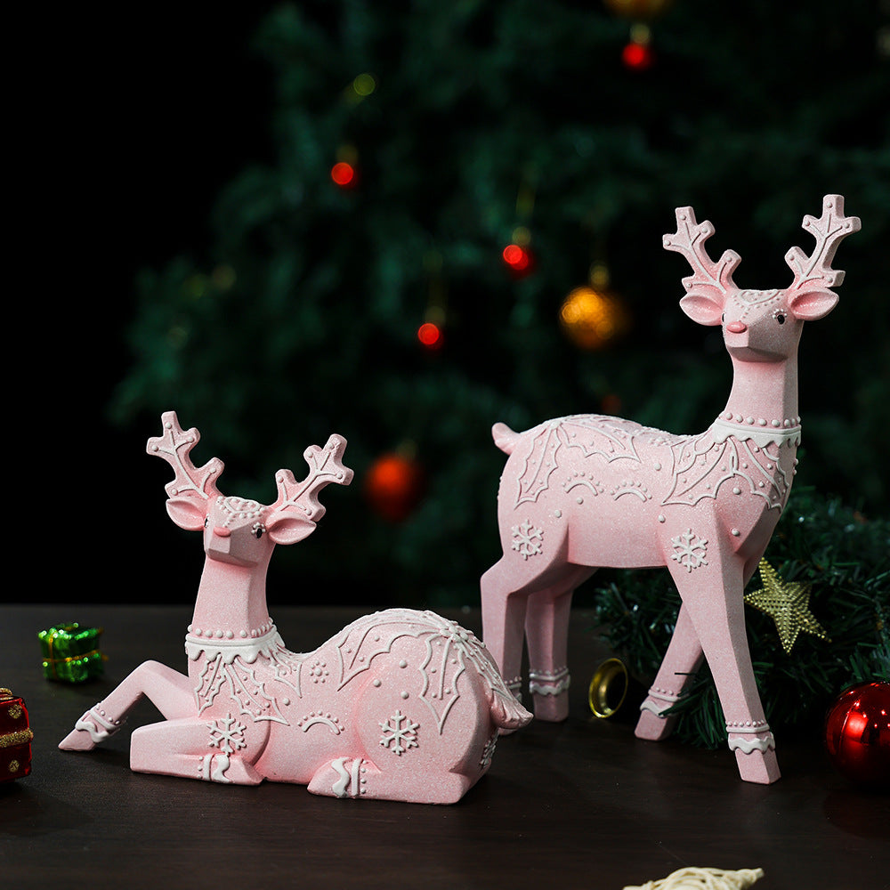 Christmas Deer Resin Ornament Furniture Decoration Craft Christmas Decor