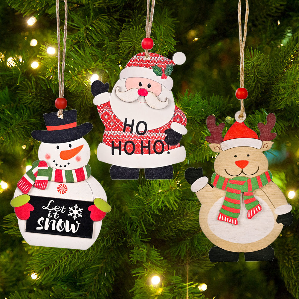 Christmas tree decoration, Christmas prints, wooden pendants, Christmas tree hanging decorations, home furnishings, shopping mall atmosphere decoration