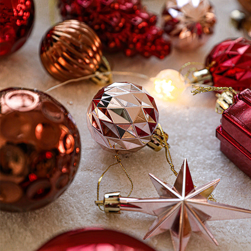 Christmas Tree Electroplating Octagonal Star Pinecone Ball Pendant Decoration Christmas Ball Gift Box Pendant Ball Decoration