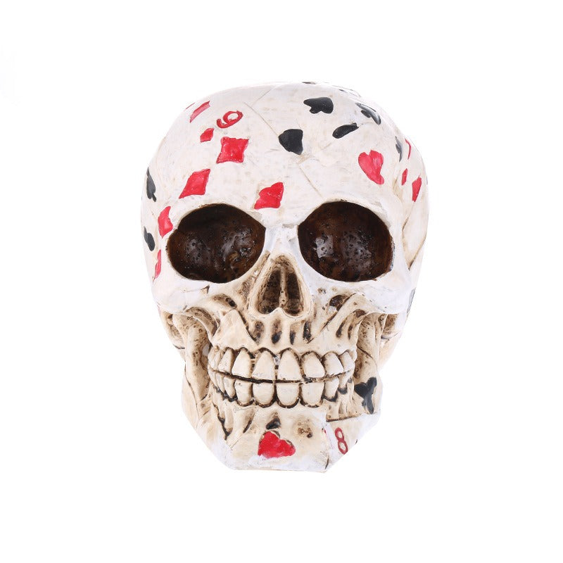 Poker Skull Resin Skull Crafts Horror Skull Personalized Ornament