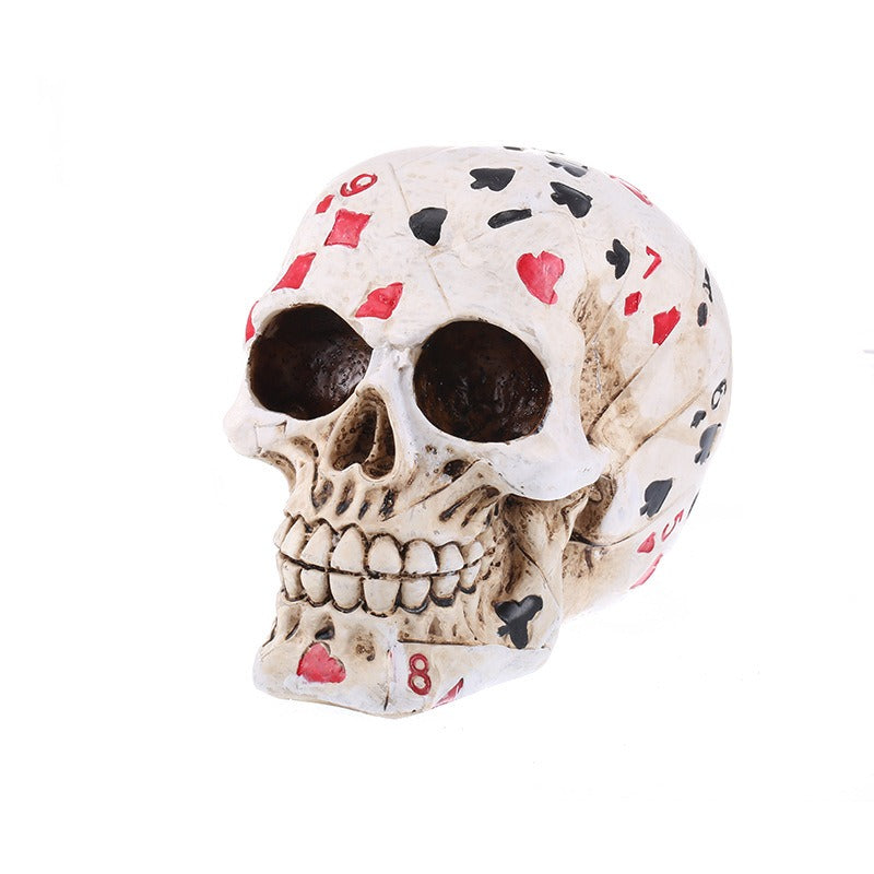 Poker Skull Resin Skull Crafts Horror Skull Personalized Ornament