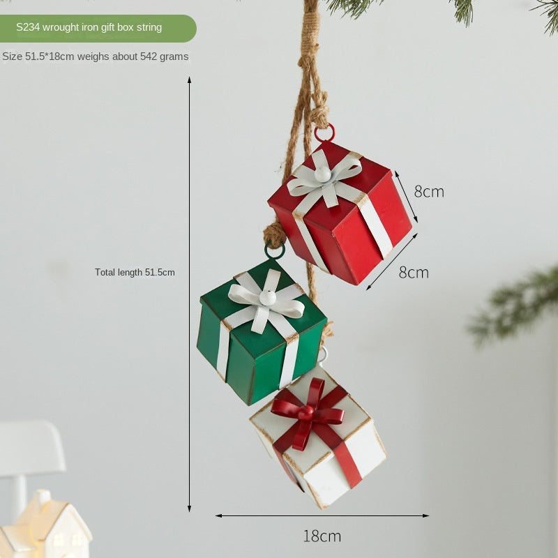 Christmas Atmosphere Decoration Iron Bell Hanging Ornament Christmas Tree Decor Wind Chime Hanging Decor Scene Decoration Pendant