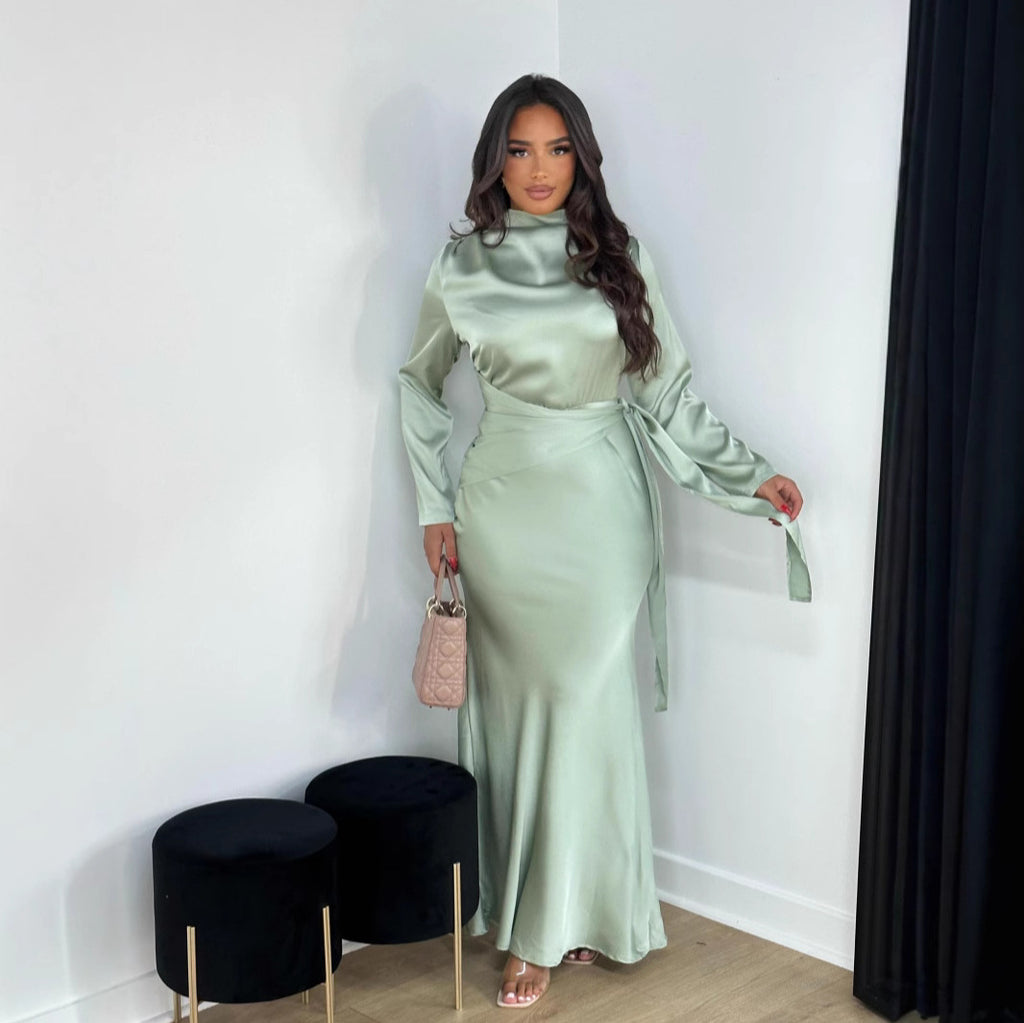 Women's Bodycon Satin Evening Dress