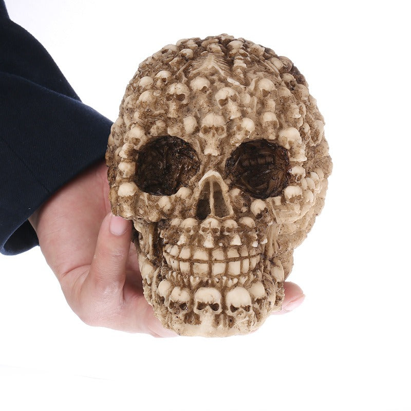 Multi head Skeleton Resin Craft Horror Skull Ornament