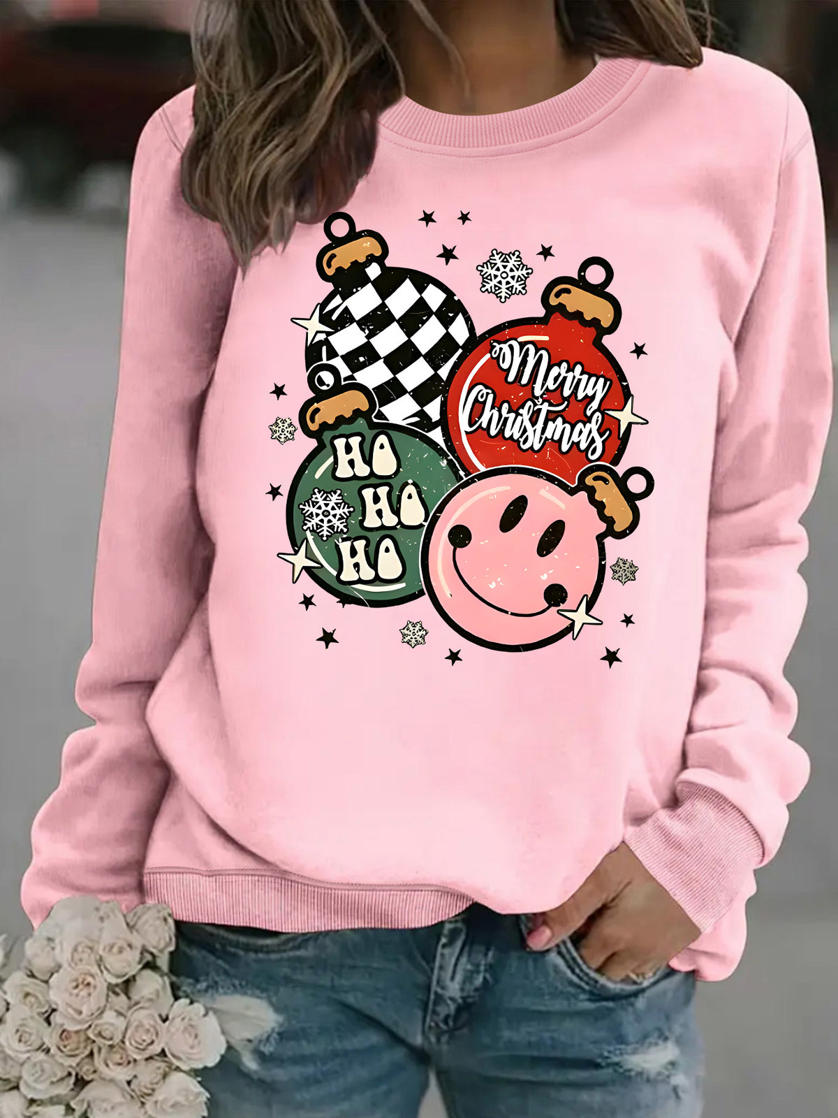 Sweatshirt Christmas themed print