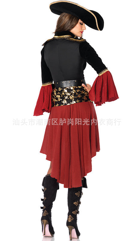 Pirate Queen Costume Role Play Uniform Halloween Outfit Anime