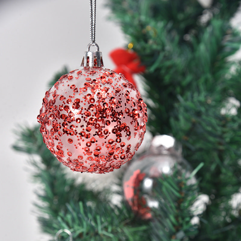 6cm30PCSpet Transparent Christmas Ball Set, Christmas Tree Pendant, Festival Window Decoration Prop